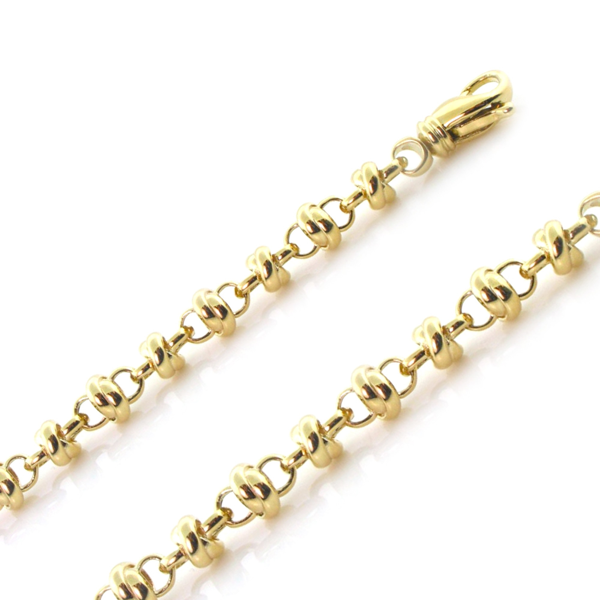 10K Yellow Gold Hand Made Love Knot Chain 5.5mm 30 Inches